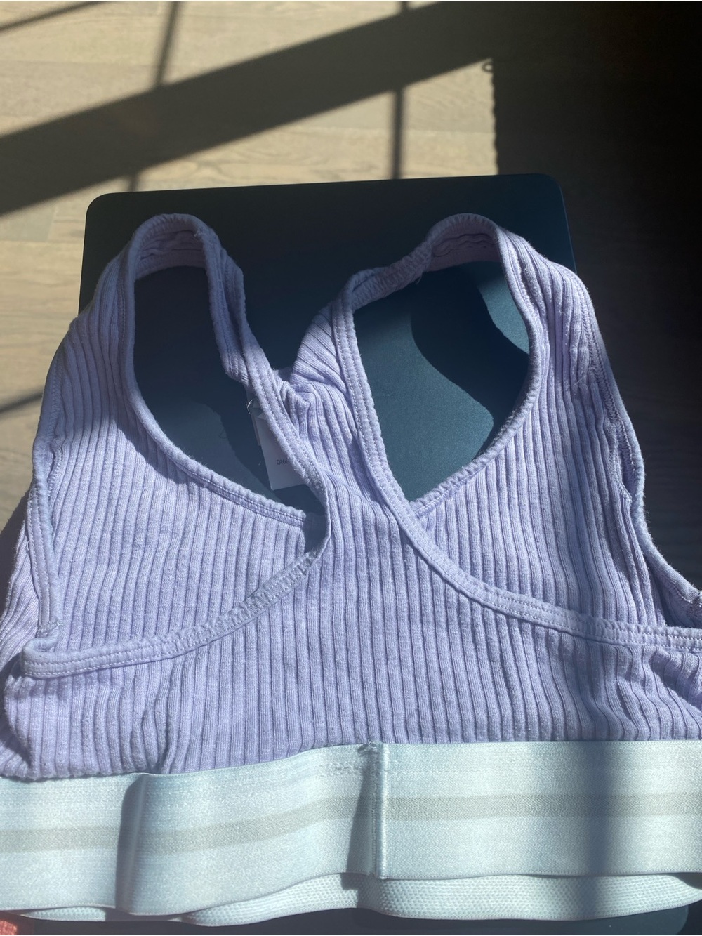 Calvin Klein Lavender Ribbed Racerback Bralette - Picture 3 of 3